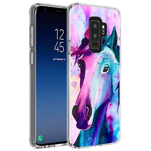 Case for Samsung Galaxy S9 Plus Horse Printed，ChyFS Phone Case，TPU protective Clear Case