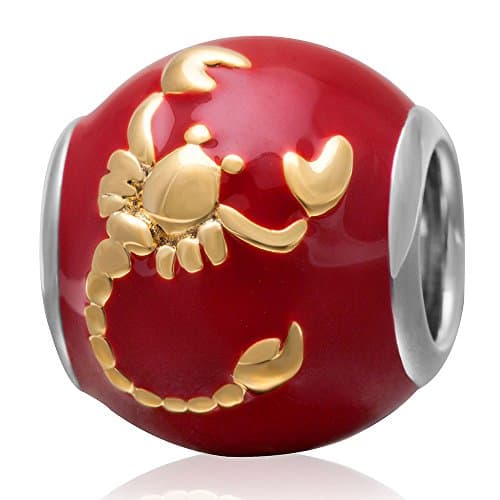 Enamel Beads Zodiac Sign Authentic 925 Sterling Silver Charms Bead Fits Charm Bracelet