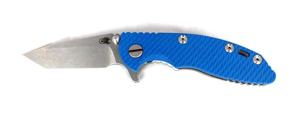 Rick Hinderer XM-18 3.0 Harpoon Tanto with Stonewashed Finish - Blue G10