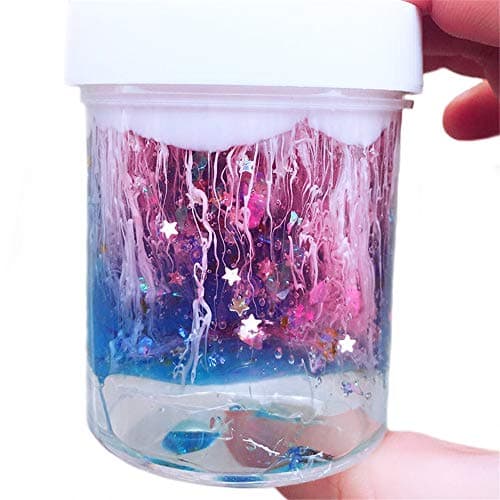 KKYT Fluffy Slime, Clay Floam Slime Scented Sludge Mud Putty Slime Toys Crystal Dreamy Color Mixing DIY Sequin Putty Cloud Slime Stress Relief Toys Super Soft and Non-Sticky for Kids and Adults (A)