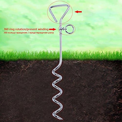 1PC Grass Outdoor Outing Dog Fixed Pile Meadow Dog Drill Nail Tying Dog Chain Tied dogs with Suntech Traction Rope for Dogs
