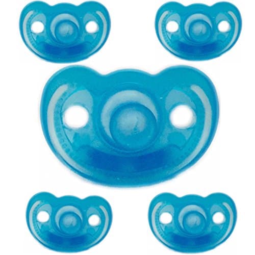 5 Pack Gum Drop Pacifiers by Hawaii Medical (Full Term, Blue)