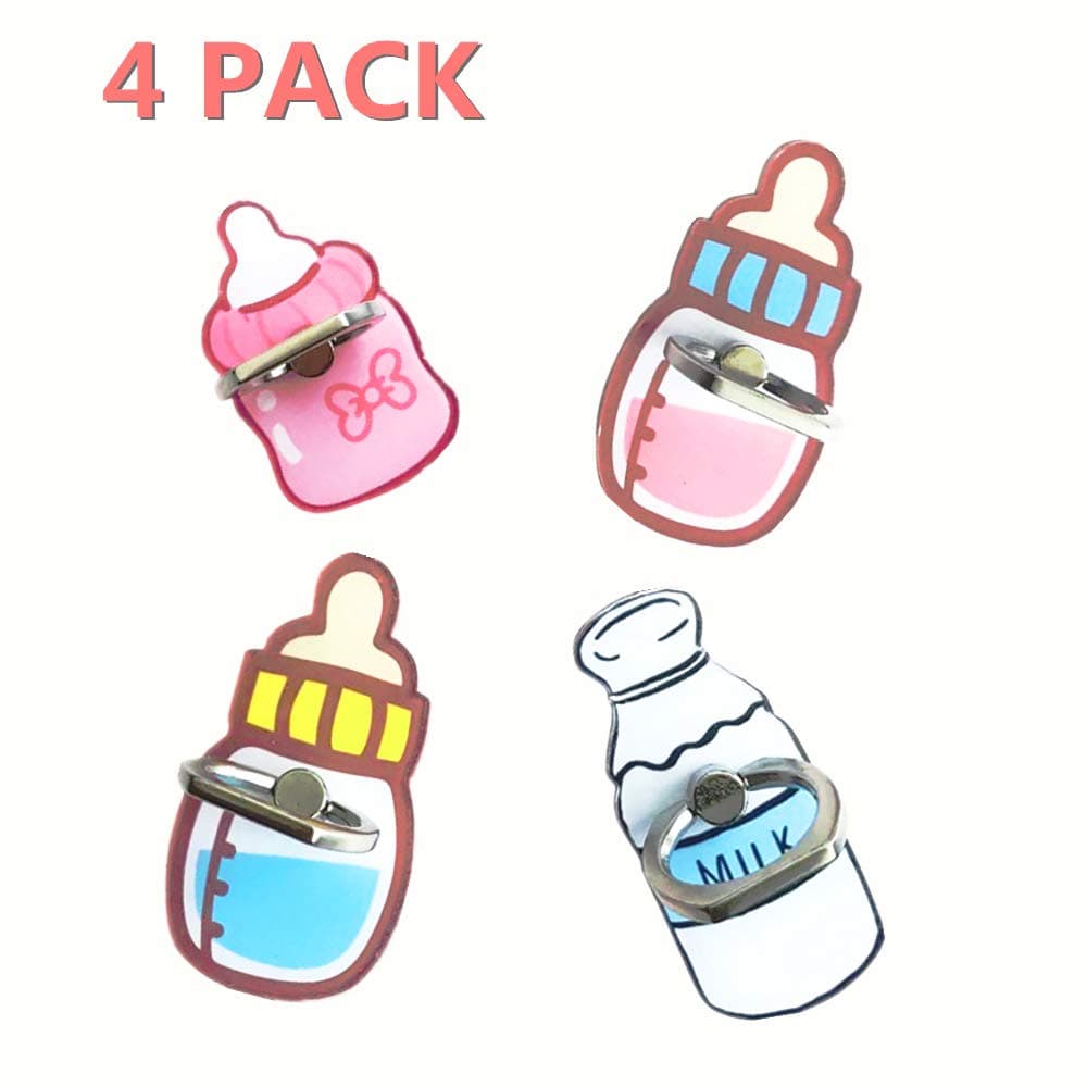 Phone Finger Ring Stand Bracket Holder Smartphone Grip Stand Holder 360 Degree Rotating Sticky Cute Phone Ring Adjustable for Mobile Cell Phone Cases,Feeding Bottle Pattern (Bottle)