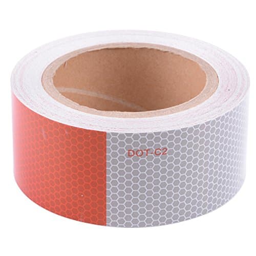 DOT-C2 Safety Tape Reflective Tape Auto Car Red And White Adhesive Ultra Bright Honeycomb Polygonal Reflective Strip(2" x30') (15m)