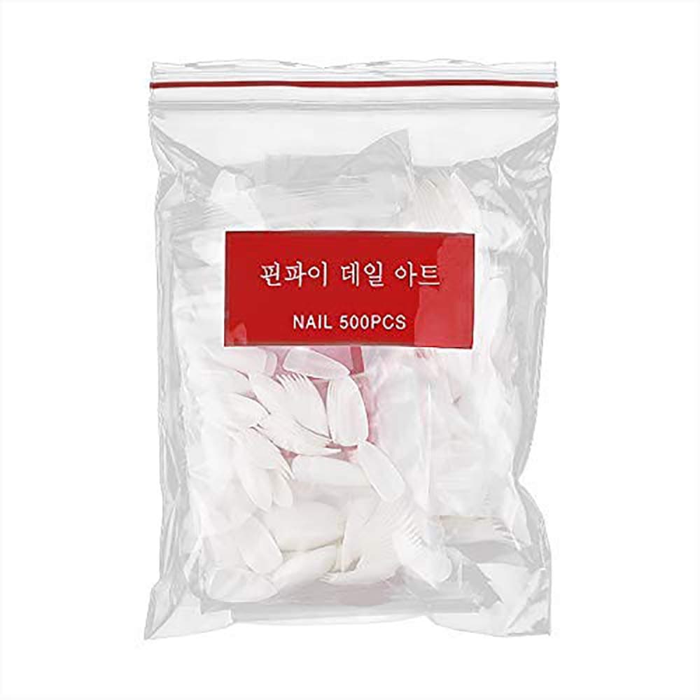 Fake Nails Sets,500Pcs Extensions Transparent Natural Artificial Manicure Tips Pointy Oval Shape Almond Stiletto Acrylic False Nails(Transparent)