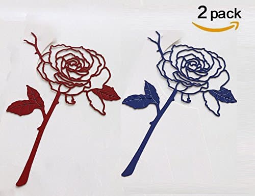 Amupper Red Rose Metal Bookmarks Set,Delicate Book Mark Gift for Birthday Party Office School Lover,Pack of 2