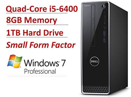2016 NEW Dell Inspiron 3000 Premium High Performance Small Form Desktop PC, Intel Quad-Core i5-6400 Processor up to 3.3GHz, 8GB RAM, 1TB HDD, DVR Buner, WLAN, Bluetooth, HDMI, VGA, Windows 7 Pro