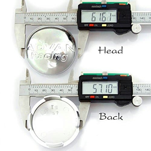 ADVAN 4PCS Hub Caps Wheel Center Cap D1= 57mm. D2= 62mm.Wheel Rim 15" 16" 17"