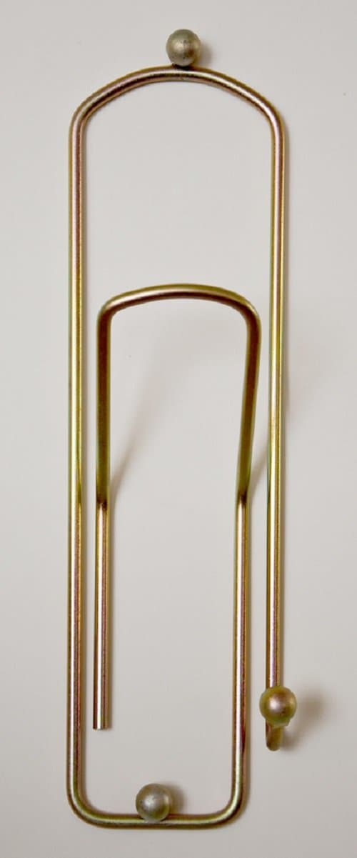 DanDiBo Uniquely designed coat hook Paperclip 32 cm Wall mounted hook - Clip - Hook made of metal (brass)