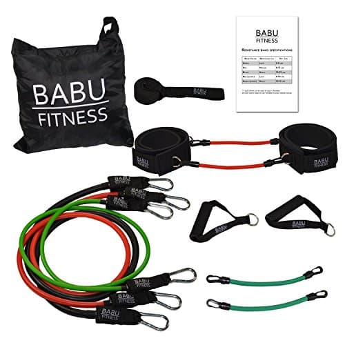 Heavy Duty 2-in-1 Resistance Exercise Band 13 Piece Set- Great For Full Body Workouts, Strength Training, Speed And Agility Training and Physical Rehabilitation Therapy