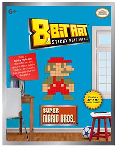 Licensed 2 Play Nintendo 8 Bit Small Super Mario-Blue Bag Paper Pixel Sticky Note Art