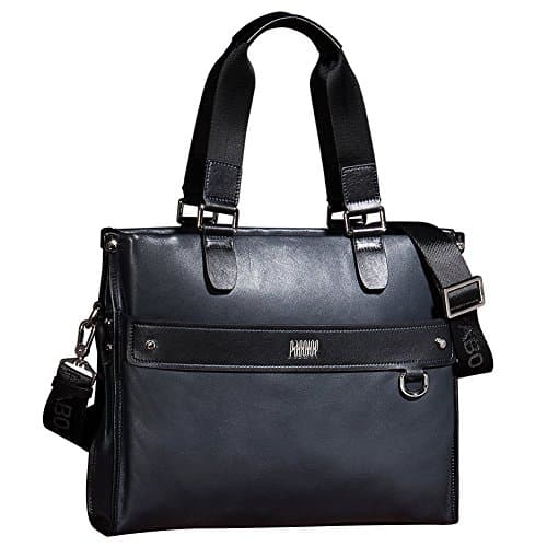 Mens Genuine Cattlehide Leather Handbag Double Tote Hand Taking Bag