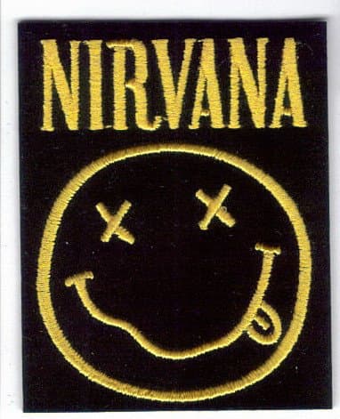 NIRVANA Vintage Punk Band Easy Iron On Embroidered Patch 2.75 X 2.5.
