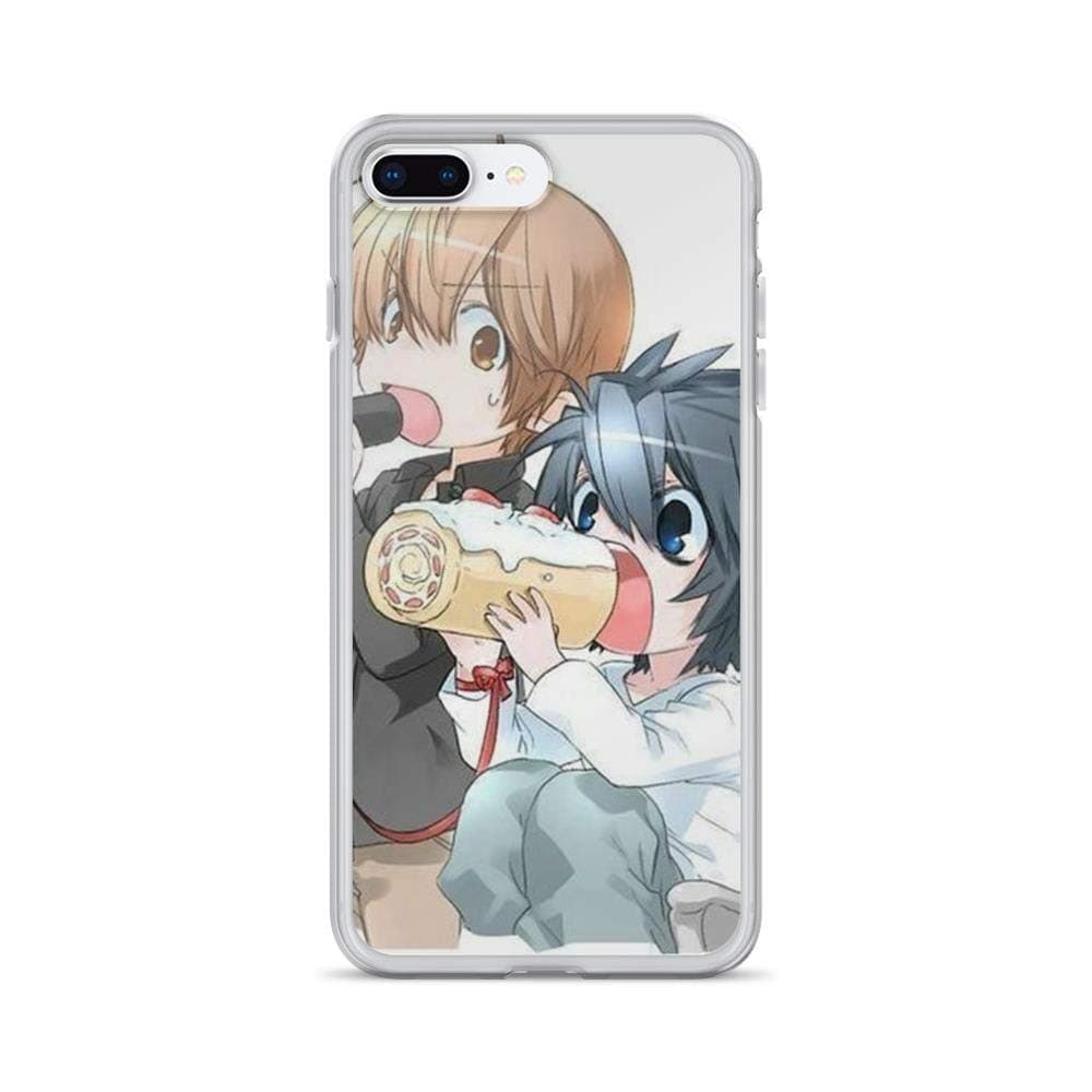 Gryss Compatible with iPhone 7 Plus/8 Plus Case Death Note Light Yagami Evil Smile Japanese Mystery Detective Manga Pure Clear Phone Cases Cover