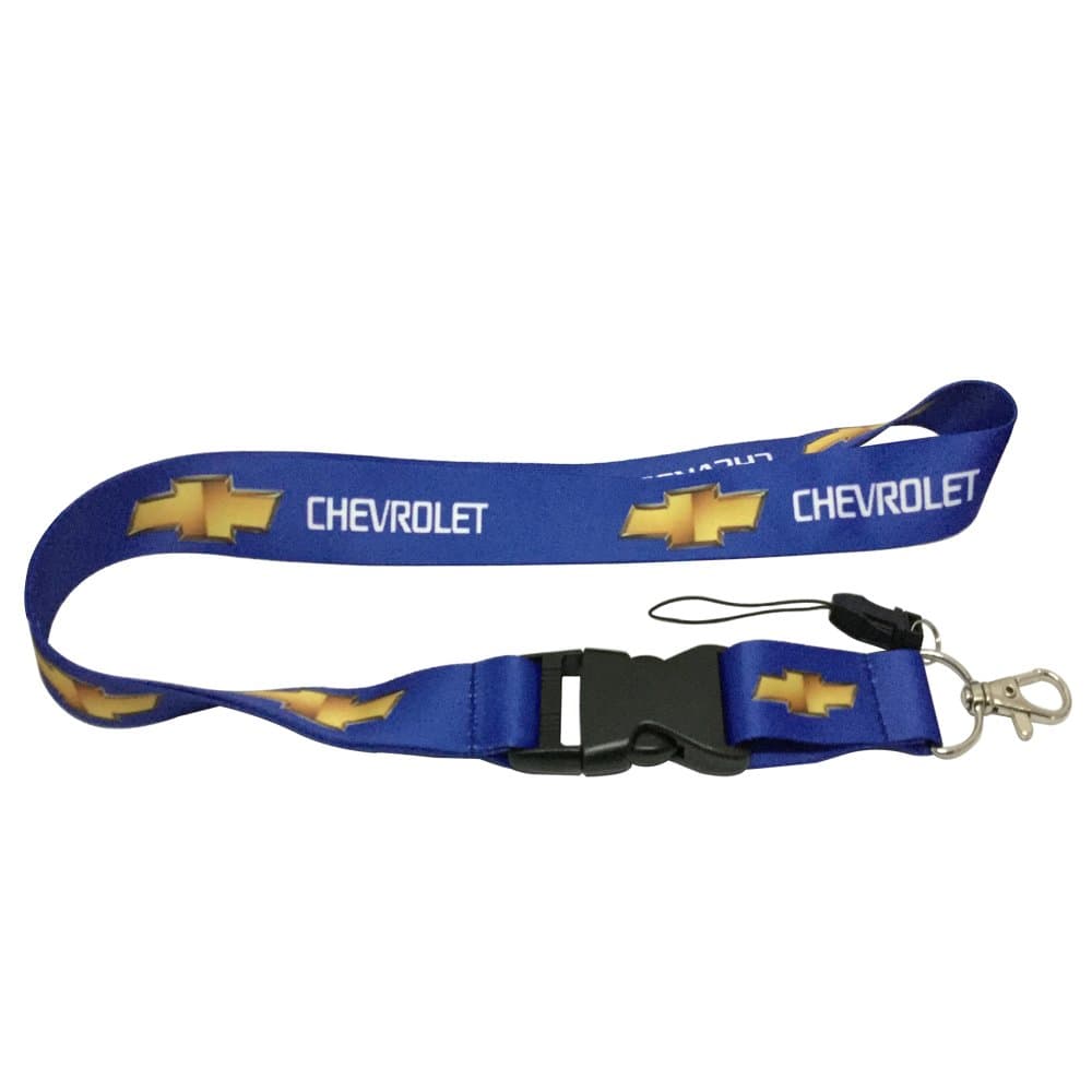 1pcs Blue Color USA Ship New Quick Release Neck Strap Lanyard Keychain Keyring Car Keys House Keys ID Badges Card for Chevrolet Design