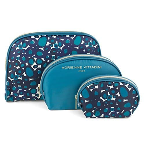 Adrienne Vittadini Women's three Dome Shaped Cosmetic Bag Set