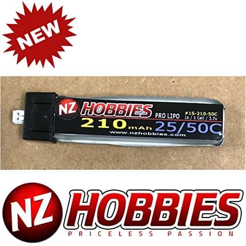 1S 3.7V 210Mah 25/50C Lipo Battery Pack for Blade Inductrix FPV, mCX, mCX2, mSR, mSR X, Nano QX, & UMX AS3Xtra