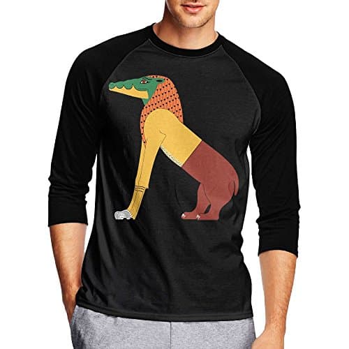 Men's Ammit Egypt Goddess Athletic 3/4 Sleeve Baseball Tshirt Raglan Jersey Shirt XL