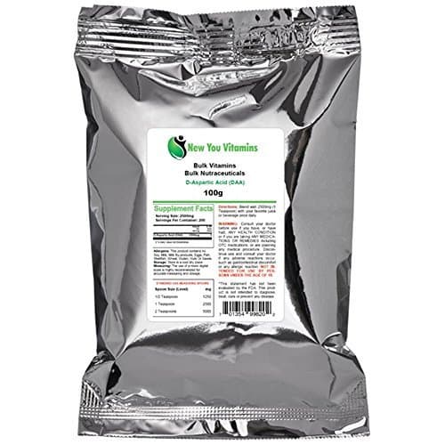 D-Aspartic Acid (DAA) Powder By New You Bulk Vitamins 100% Pure Bulk D-Aspartic Acid (DAA) Powder 1000g (1000 grams) 35.2oz (35.2 ounces)