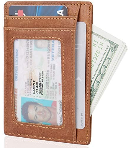 Small RFID Blocking Minimalist Slim Credit Card Holder Pocket Wallets for Men Women