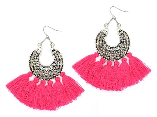 Aashya Mayro Boho Gypsy Collection Antique design Soft Cotton Thread Tassel ChandBali Earring For birthday gift/christmas gift, new year gift, valentine gift