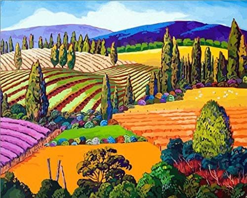 Sunny Day Stunning Summer Valley Hand Painted Design Needlepoint Canvas B0056 (10CT Penelope,16" X 20")