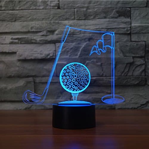 Golf 3D Illusion Lamp Night Light, Gawell 7 Color Changing Touch Switch Table Desk Decoration Lamps Christmas Gift with Acrylic Flat &amp; ABS Base &amp; USB Cable Toy for Golf Fans Lover