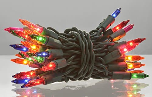 Perlite Lighting 50-Count Multi Color Green Wire Christmas Lightts