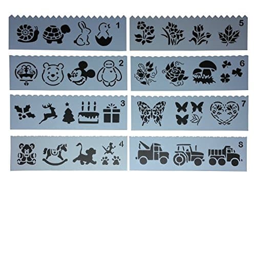 Stencils Ruler Templates for Creative Plastic Drawing Coloring Painting Art, Washable, Durable, Reusable, Cute Patterns Template for School Projects [Pack of 8] 19.8 x 5.8 cm