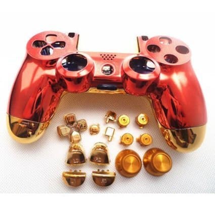 laixing High Quality # A935 on Red + Gold Controller Shell Full Housing for PS4 Playstation 4 dualsho