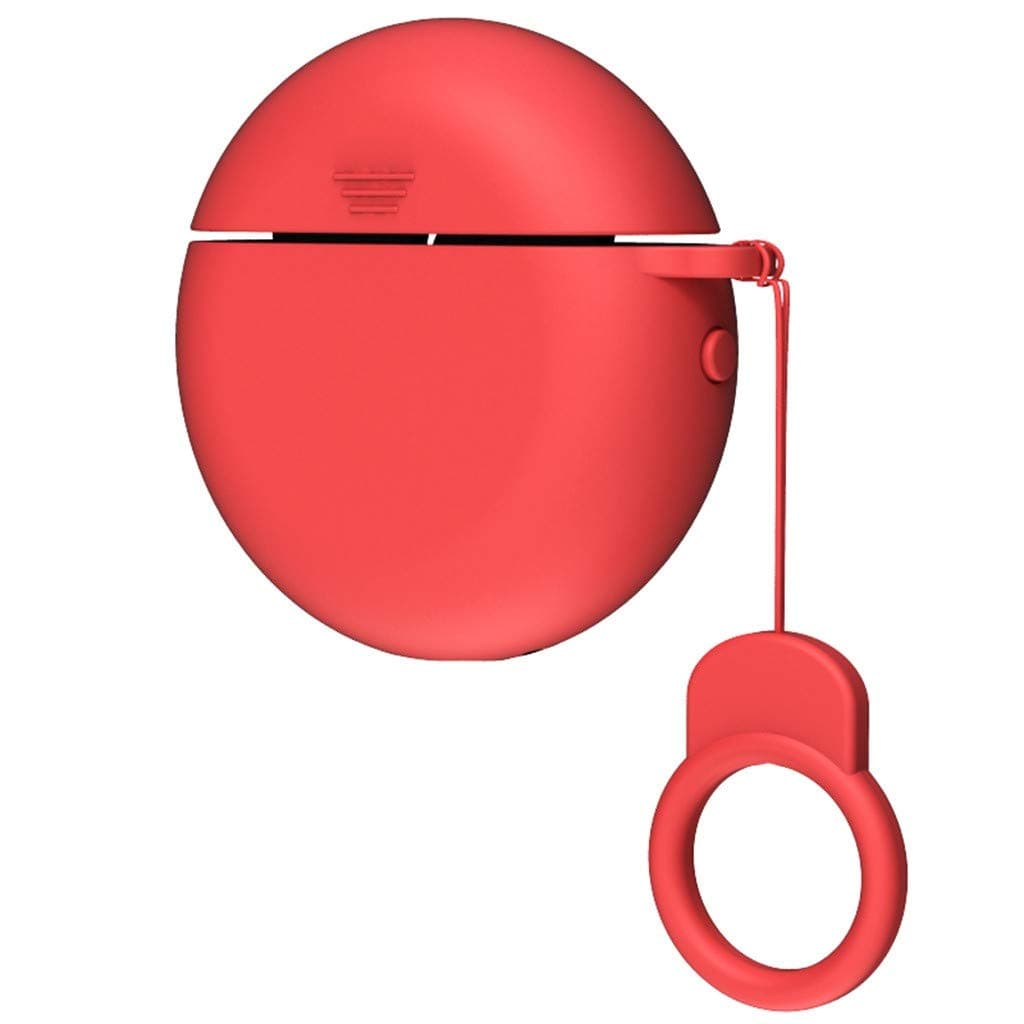 Yukuai Silicone Anti-Lost Plating Protective with Hook Creative Soft Silicone Protective Skin Cover for Huawei Freebuds 3 Wireless Charging Case Compatiable with 2019 Freebuds 3 (Red)