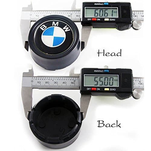 4pcs BMW E30 Hub Caps Wheel Center Back=55mm. Head=61mm.