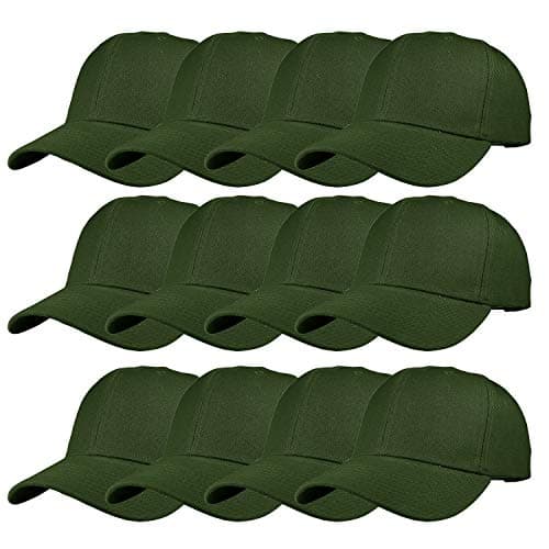 TZ Promise 12 Pack Wholesale Unisex Plain Solid Color Adjustable Baseball Caps Hats