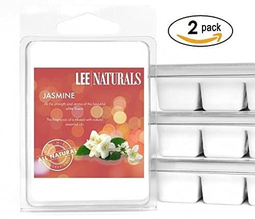 Lee Naturals Classics - (2 Pack) JASMINE Premium All Natural 6-Piece Soy Wax Melts. Hand Poured Naturally Strong Scented Soy Wax Cubes