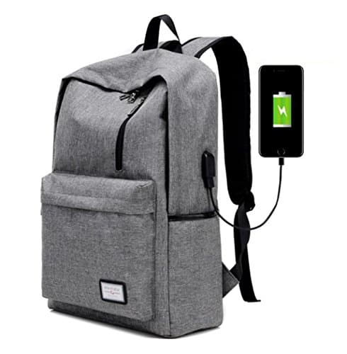 Slim Notebook Travel Backpack for Men Business Laptop Backpack School College Computer Bookbag (Gray)