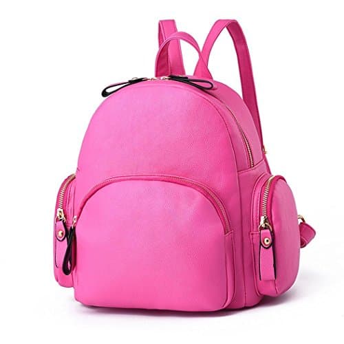Flake Rain Woman's Personality Shape Cute Daypack Partysu Backpack (Pink)