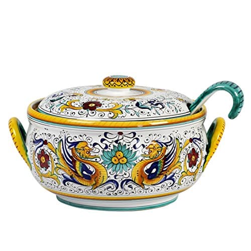 RAFFAELLESCO: Round Soup Tureen with Ceramic Laddle