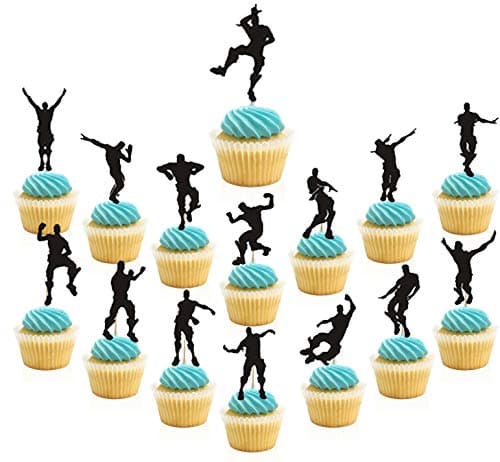 30 pieces Dance Floss Cupcake Toppers(15 types) Game Theme Party Supplies Happy Birthday Cake Decoration