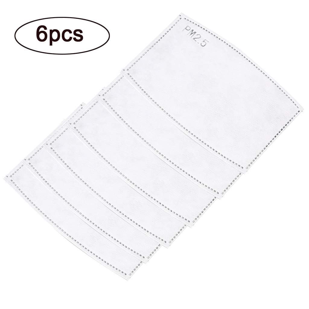 6Pcs PM2.5 Activated Carbon Filter, 5 Layers Replaceable Anti Haze Filters, Protective Mouth Filter for Outdoor