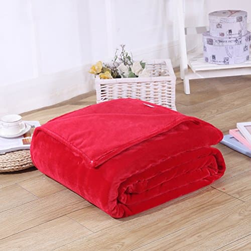 Super Soft Velvet Plush Throw, Fleece Flannel Bed Couch Throw Warm Blanket, Popular Neutral Colors, 28" X 40" (red)