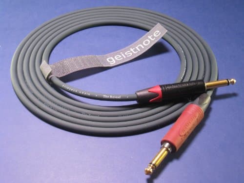 Geistnote's Evidence Audio Reveal Instrument Cable with Neutrik Silent Plug and Gold Connectors 20 Ft (6 M) ~ Straight to Straight