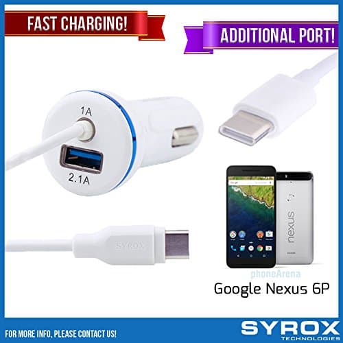 Syrox 50-Pack Type-C Car Charger &amp; Port, Reversible 4 ft Fast Charging for Google 6P, Samsung Galaxy Note 8, S8 Plus, LG V30, V20, G6, G5, Google Pixel, 6P, Nintendo Switch and All