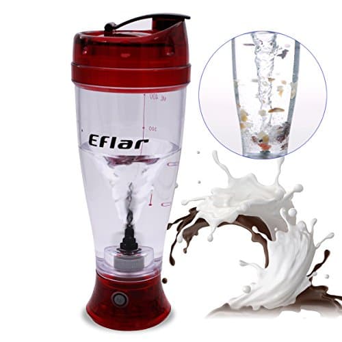 Effortlessly Protein Shaker Powder Supplements,Eflar Electric Multi-Purpose Portable Shaker Coffee Stirring Bottle Mixing Cup Electric Self Stirring Coffee Mug 450ML - Red