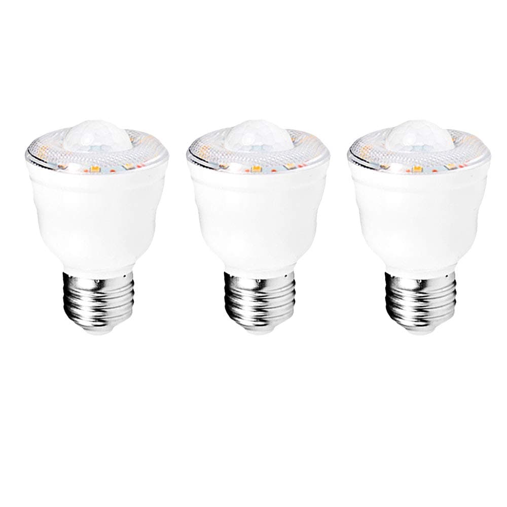 ZFQ 3 Pack Smart PIR Motion Sensor Light Bulbs with E27 Base, 2W Equivalent 30W Incandescent, Warm White 3000K, Auto On/Off Night Lamp for Stairs, Garage, Hallway, Yard, AC 220-240V