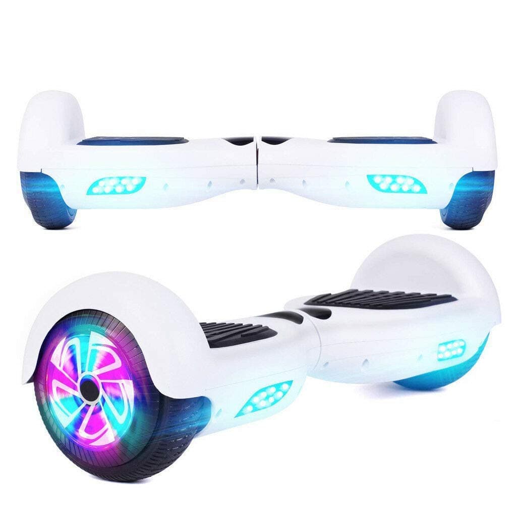 Powege Hoverboard 6.5 inch, Self Balancing Board Electric Scooter LED light with Bluetooth for Adults and Kids