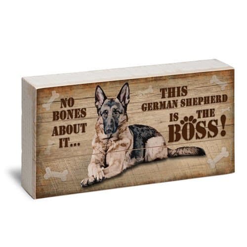 German Shepherd is the Boss Reclaimed Art Wood Box