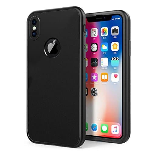 iPhone X Case, iphone 10 Case, Mushion PC + TPU Hybrid Ultra-Thin Hard Protect Case Shock Absorption Bumper cover for Apple iPhone X (2017) - Matte Black (Black)