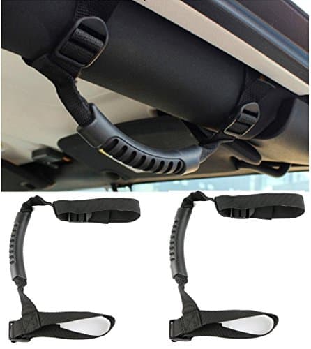 Jenaka 2 X Grab handle grips Grab bar Hand Hold UTV roll cages for Polaris Honda Yamaha Kawasaki UTVs (Black)