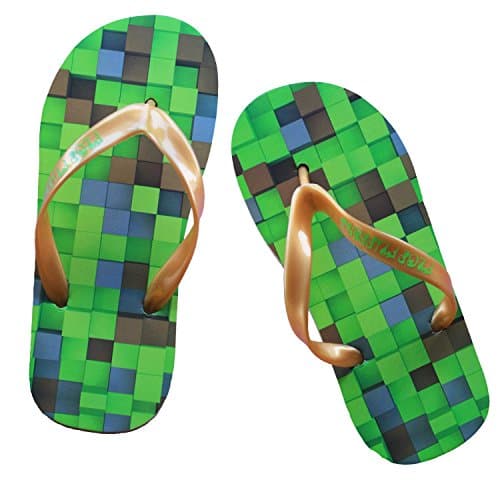 Pixelated 3D Grass Print Flip Flop Strap Sandals (S - 25CM)