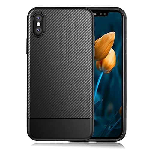 Homexjy iPhone X Case Soft Black Non Slip Matte Surface TPU Cover Hybrid Protective Case for Apple iPhone X Edition (2017)